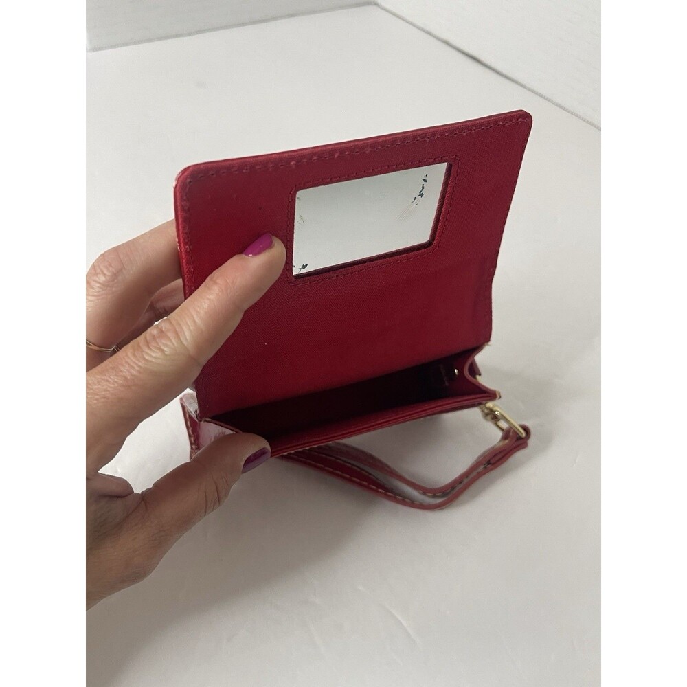 dooney and bourke red patent leather lipstick case Magnetic Snap Wristlet 5x3" - Picture 7 of 7